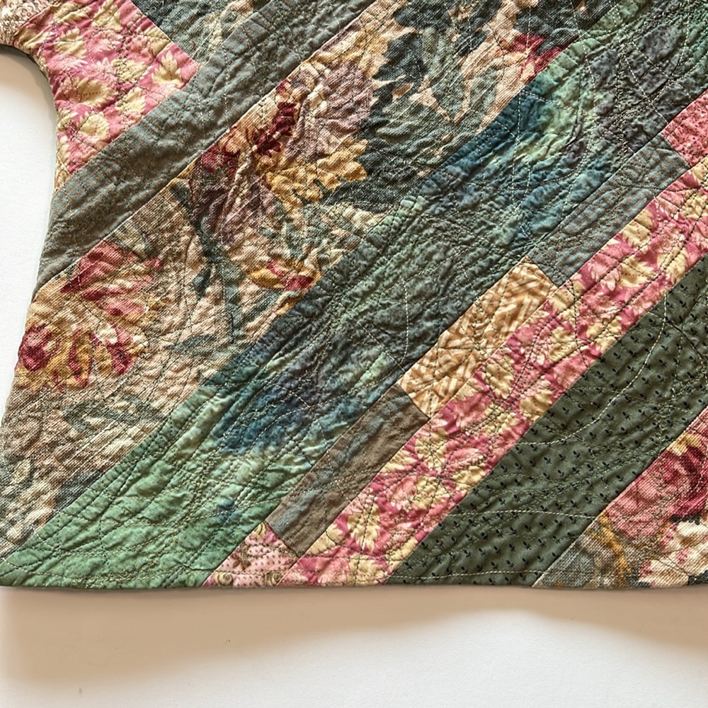 Vintage - quilted‎ shawl, cropped short sleeve jacket - Picture 6 of 11